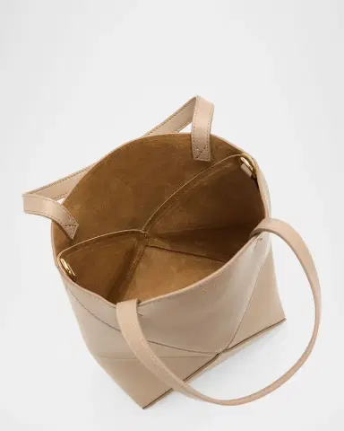 Loewe Puzzle Fold Mini Tote Bag in Shiny Leather | Thumbnail 3 Loewe Puzzle Fold Mini Tote Bag in Shiny Leather | Thumbnail 3