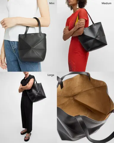 Loewe Puzzle Fold Mini Tote Bag in Shiny Leather | Thumbnail 7 Loewe Puzzle Fold Mini Tote Bag in Shiny Leather | Thumbnail 7