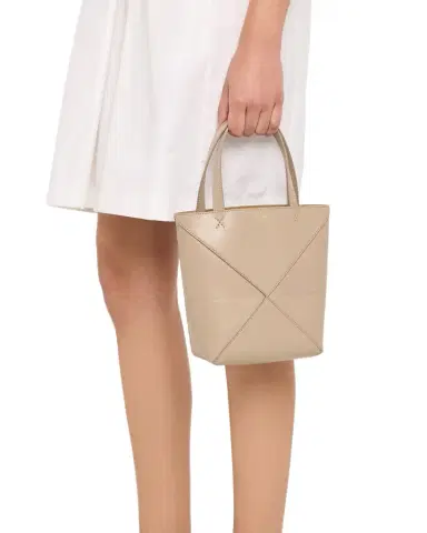 Loewe Puzzle Fold Mini Tote Bag in Shiny Leather | Thumbnail 1 Loewe Puzzle Fold Mini Tote Bag in Shiny Leather | Thumbnail 1