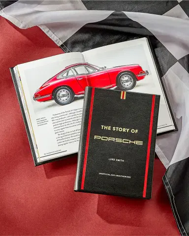 Graphic Image "The Story of Porsche" Leather Bound Book by Luke Smith | Thumbnail 1 Graphic Image "The Story of Porsche" Leather Bound Book by Luke Smith | Thumbnail 1