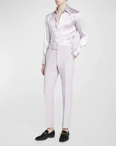 Tom Ford Men's Atticus Double Weft Fine Twill Trousers | Thumbnail 3 Tom Ford Men's Atticus Double Weft Fine Twill Trousers | Thumbnail 3