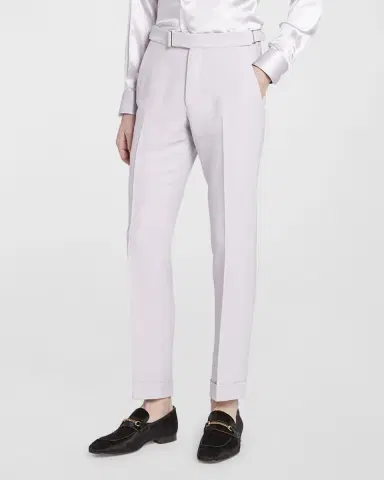 Tom Ford Men's Atticus Double Weft Fine Twill Trousers | Thumbnail 4 Tom Ford Men's Atticus Double Weft Fine Twill Trousers | Thumbnail 4