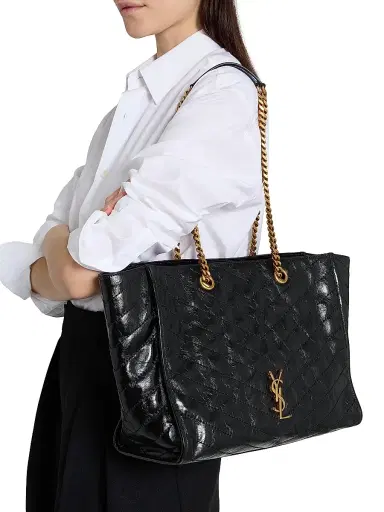 Saint Laurent Women's Niki Shopping Bag in Vintage Leather - Black | Thumbnail 2 Saint Laurent Women's Niki Shopping Bag in Vintage Leather - Black | Thumbnail 2