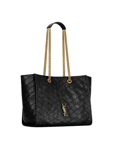 Saint Laurent Women's Niki Shopping Bag in Vintage Leather - Black | Thumbnail 4 Saint Laurent Women's Niki Shopping Bag in Vintage Leather - Black | Thumbnail 4