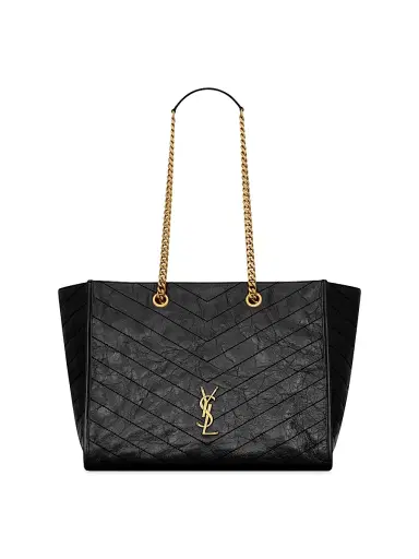 Saint Laurent Women's Niki Shopping Bag in Vintage Leather - Black | Thumbnail 1 Saint Laurent Women's Niki Shopping Bag in Vintage Leather - Black | Thumbnail 1