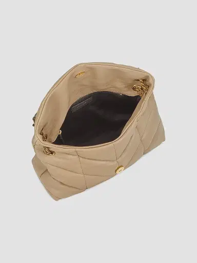 Saint Laurent Women's Puffer Shoulder Bag in Nappa Leather - Dark Beige | Thumbnail 4 Saint Laurent Women's Puffer Shoulder Bag in Nappa Leather - Dark Beige | Thumbnail 4