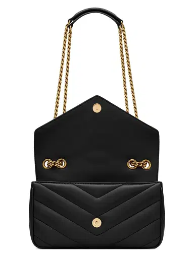 Saint Laurent Women's Loulou Shoulder Bag in Lambskin Leather - Noir | Thumbnail 3 Saint Laurent Women's Loulou Shoulder Bag in Lambskin Leather - Noir | Thumbnail 3