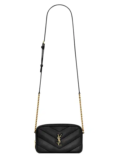 Saint Laurent Women's Lambskin Loulou Mini Crossbody Bag - Black | Thumbnail 1 Saint Laurent Women's Lambskin Loulou Mini Crossbody Bag - Black | Thumbnail 1