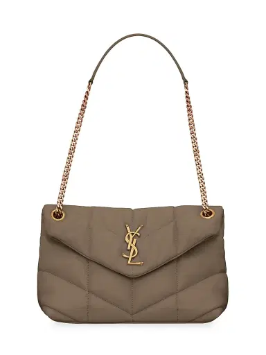 Saint Laurent Women's Puffer Shoulder Bag in Nappa Leather - Brown | Thumbnail 1 Saint Laurent Women's Puffer Shoulder Bag in Nappa Leather - Brown | Thumbnail 1