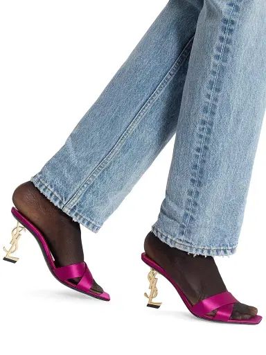 Saint Laurent Women's Opyum Mules in Satin Crepe | Thumbnail 4 Saint Laurent Women's Opyum Mules in Satin Crepe | Thumbnail 4