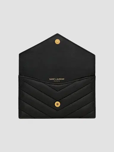 Saint Laurent Women's Cassandre Matelasse Fragments Flap Card Case in Quilted Lambskin | Thumbnail 4 Saint Laurent Women's Cassandre Matelasse Fragments Flap Card Case in Quilted Lambskin | Thumbnail 4