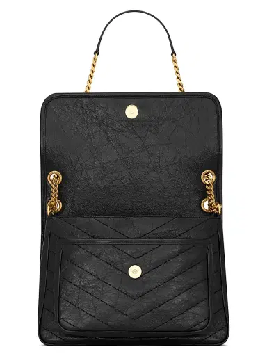 Saint Laurent Women's Niki Shoulder Bag in Vintage Leather - Black | Thumbnail 4 Saint Laurent Women's Niki Shoulder Bag in Vintage Leather - Black | Thumbnail 4