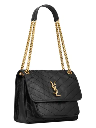 Saint Laurent Women's Niki Shoulder Bag in Vintage Leather - Black | Thumbnail 6 Saint Laurent Women's Niki Shoulder Bag in Vintage Leather - Black | Thumbnail 6