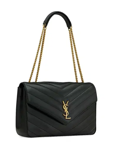 Saint Laurent Women's Loulou Shoulder Bag in Lambskin Leather - Noir | Thumbnail 5 Saint Laurent Women's Loulou Shoulder Bag in Lambskin Leather - Noir | Thumbnail 5