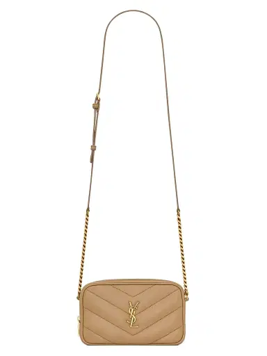 Saint Laurent Women's Lambskin Loulou Mini Crossbody Bag - Natural Tan | Thumbnail 1 Saint Laurent Women's Lambskin Loulou Mini Crossbody Bag - Natural Tan | Thumbnail 1