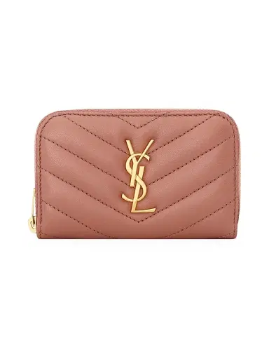 Saint Laurent Women's Cassandre Change Purse in Lambskin - Barely Pink | Thumbnail 1 Saint Laurent Women's Cassandre Change Purse in Lambskin - Barely Pink | Thumbnail 1