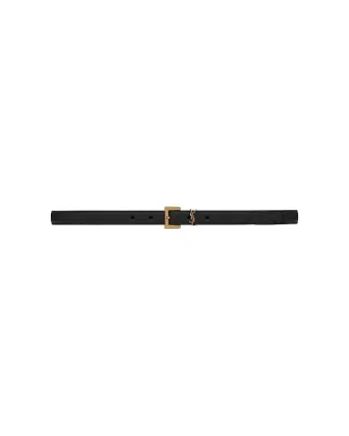 Saint Laurent Women's Cassandre Thin Belt with Square Buckle in Smooth Leather - Black | Thumbnail 1 Saint Laurent Women's Cassandre Thin Belt with Square Buckle in Smooth Leather - Black | Thumbnail 1