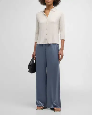 MAJESTIC FILATURES Soft Touch Semi-Relaxed Button-Front Shirt | Thumbnail 3 MAJESTIC FILATURES Soft Touch Semi-Relaxed Button-Front Shirt | Thumbnail 3