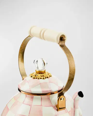 MacKenzie-Childs Rosy Check Enamel Tea Kettle, 3qt. | Thumbnail 2 MacKenzie-Childs Rosy Check Enamel Tea Kettle, 3qt. | Thumbnail 2