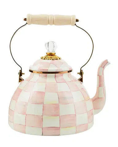 MacKenzie-Childs Rosy Check Enamel Tea Kettle, 3qt. | Thumbnail 1 MacKenzie-Childs Rosy Check Enamel Tea Kettle, 3qt. | Thumbnail 1