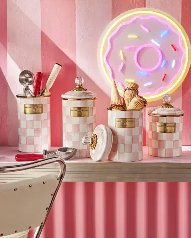 MacKenzie-Childs Rosy Check Enamel Canister | Thumbnail 2 MacKenzie-Childs Rosy Check Enamel Canister | Thumbnail 2