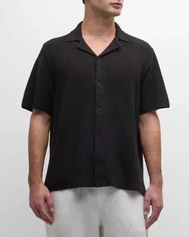 Onia Men's Cotton Textured Camp Shirt | Thumbnail 4 Onia Men's Cotton Textured Camp Shirt | Thumbnail 4
