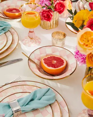 MacKenzie-Childs Rosy Check Enamel Breakfast Bowl | Thumbnail 2 MacKenzie-Childs Rosy Check Enamel Breakfast Bowl | Thumbnail 2
