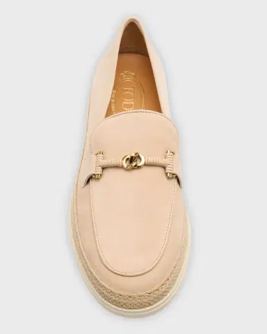 Tod 's Gomma Suede T-Ring Espadrille Driver Loafers | Thumbnail 5 Tod 's Gomma Suede T-Ring Espadrille Driver Loafers | Thumbnail 5