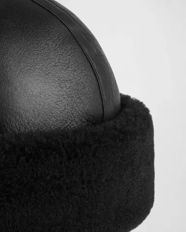TOTEME Leather Shearling Cuff Beanie | Thumbnail 3 TOTEME Leather Shearling Cuff Beanie | Thumbnail 3