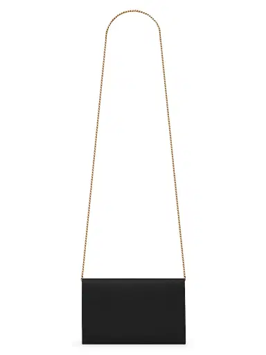 Saint Laurent Women's Uptown Chain Wallet in Grain De Poudre Embossed Leather | Thumbnail 5 Saint Laurent Women's Uptown Chain Wallet in Grain De Poudre Embossed Leather | Thumbnail 5