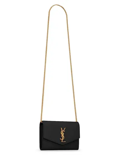 Saint Laurent Women's Uptown Chain Wallet in Grain De Poudre Embossed Leather | Thumbnail 8 Saint Laurent Women's Uptown Chain Wallet in Grain De Poudre Embossed Leather | Thumbnail 8