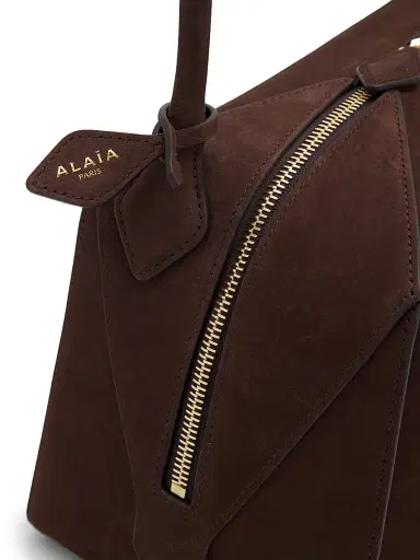ALAIA Women's Le Bouledogue Nubuck Shoulder Bag - Brun Fonce | Thumbnail 6 ALAIA Women's Le Bouledogue Nubuck Shoulder Bag - Brun Fonce | Thumbnail 6