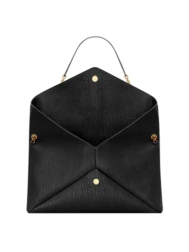 Saint Laurent Women's Cassandre Envelope Pouch on Chain in Lambskin - Black | Thumbnail 4 Saint Laurent Women's Cassandre Envelope Pouch on Chain in Lambskin - Black | Thumbnail 4
