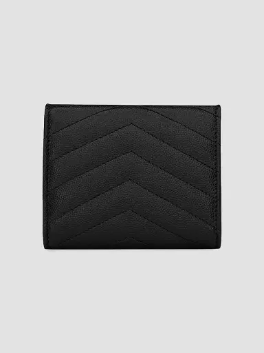 Saint Laurent Women's Cassandre Matelassé Multi-Fold Wallet in Leather - Black | Thumbnail 4 Saint Laurent Women's Cassandre Matelassé Multi-Fold Wallet in Leather - Black | Thumbnail 4