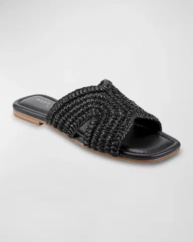 Marc Fisher LTD Narda Woven Raffia Flat Slide Sandals | Thumbnail 2 Marc Fisher LTD Narda Woven Raffia Flat Slide Sandals | Thumbnail 2