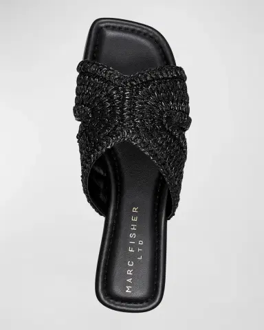 Marc Fisher LTD Narda Woven Raffia Flat Slide Sandals | Thumbnail 4 Marc Fisher LTD Narda Woven Raffia Flat Slide Sandals | Thumbnail 4