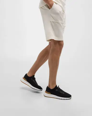 Brunello Cucinelli Men's Knit Runner Sneakers | Thumbnail 2 Brunello Cucinelli Men's Knit Runner Sneakers | Thumbnail 2