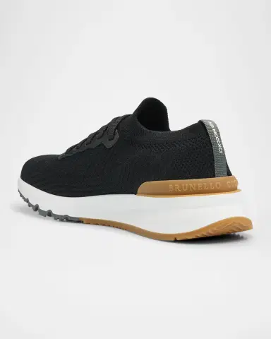 Brunello Cucinelli Men's Knit Runner Sneakers | Thumbnail 4 Brunello Cucinelli Men's Knit Runner Sneakers | Thumbnail 4