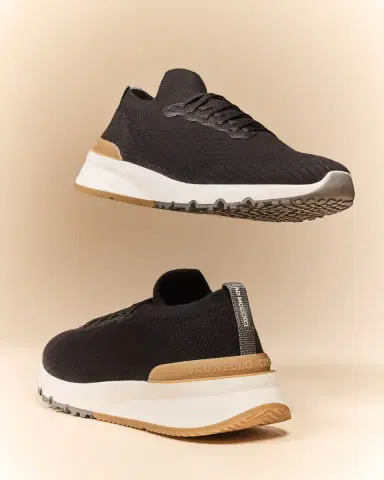 Brunello Cucinelli Men's Knit Runner Sneakers | Thumbnail 5 Brunello Cucinelli Men's Knit Runner Sneakers | Thumbnail 5