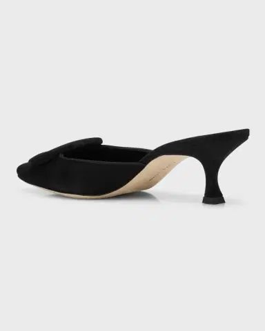 Manolo Blahnik Maysale Suede Buckle Mules | Thumbnail 3 Manolo Blahnik Maysale Suede Buckle Mules | Thumbnail 3