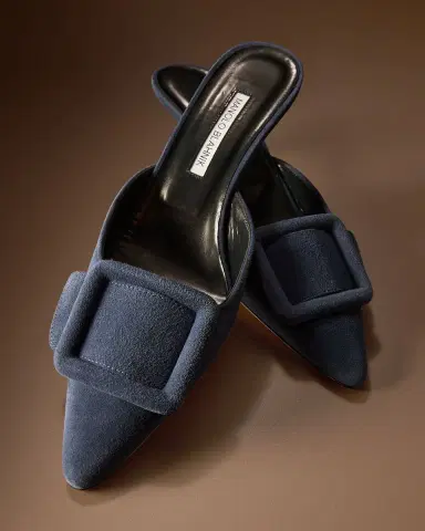 Manolo Blahnik Maysale Suede Buckle Mules | Thumbnail 4 Manolo Blahnik Maysale Suede Buckle Mules | Thumbnail 4