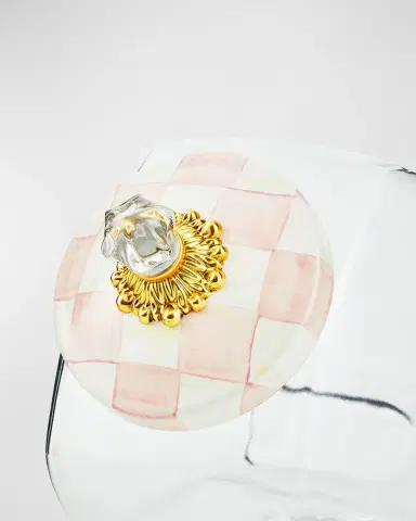 MacKenzie-Childs Cookie Jar with Rosy Check Enamel Lid | Thumbnail 3 MacKenzie-Childs Cookie Jar with Rosy Check Enamel Lid | Thumbnail 3