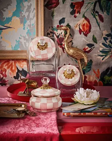 MacKenzie-Childs Cookie Jar with Rosy Check Enamel Lid | Thumbnail 5 MacKenzie-Childs Cookie Jar with Rosy Check Enamel Lid | Thumbnail 5
