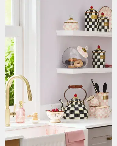 MacKenzie-Childs Cookie Jar with Rosy Check Enamel Lid | Thumbnail 6 MacKenzie-Childs Cookie Jar with Rosy Check Enamel Lid | Thumbnail 6