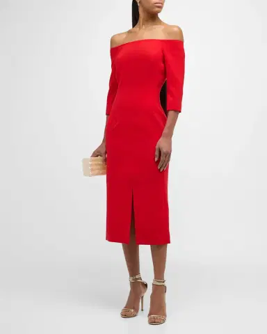 Carolina Herrera Off-Shoulder Midi Dress | Thumbnail 3 Carolina Herrera Off-Shoulder Midi Dress | Thumbnail 3