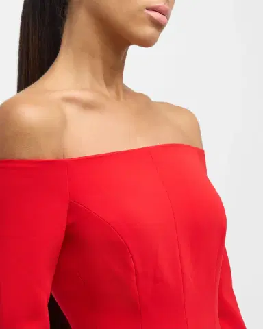 Carolina Herrera Off-Shoulder Midi Dress | Thumbnail 6 Carolina Herrera Off-Shoulder Midi Dress | Thumbnail 6