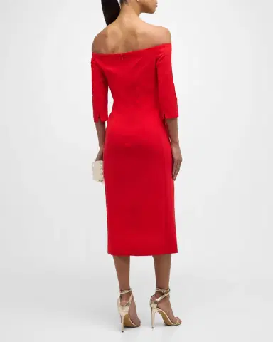 Carolina Herrera Off-Shoulder Midi Dress | Thumbnail 7 Carolina Herrera Off-Shoulder Midi Dress | Thumbnail 7