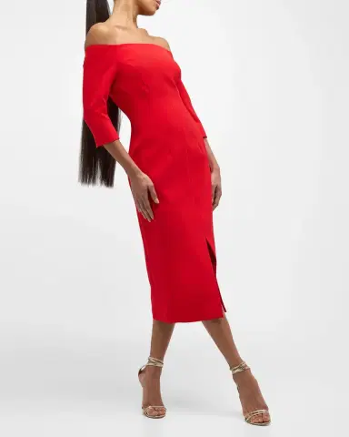 Carolina Herrera Off-Shoulder Midi Dress | Thumbnail 8 Carolina Herrera Off-Shoulder Midi Dress | Thumbnail 8