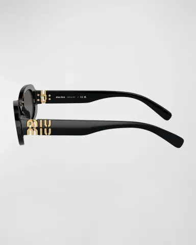Miu Miu Logo Acetate Oval Sunglasses | Thumbnail 2 Miu Miu Logo Acetate Oval Sunglasses | Thumbnail 2