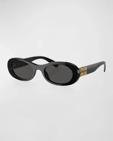 Miu Miu Logo Acetate Oval Sunglasses | Thumbnail 3 Miu Miu Logo Acetate Oval Sunglasses | Thumbnail 3
